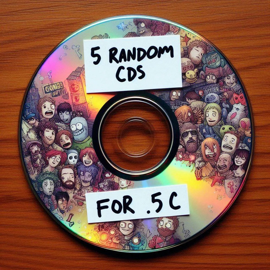 5 Pack of Random CDs for .05c (USA ONLY). No Jewel cases sent, CDs will ...