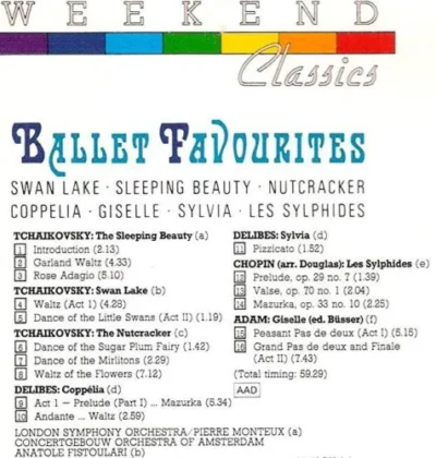 715M4819jEL._AC_UL654_QL65_.jpg Ballet Favourites - Swan Lake, etc. (Weekend Classics) (H)